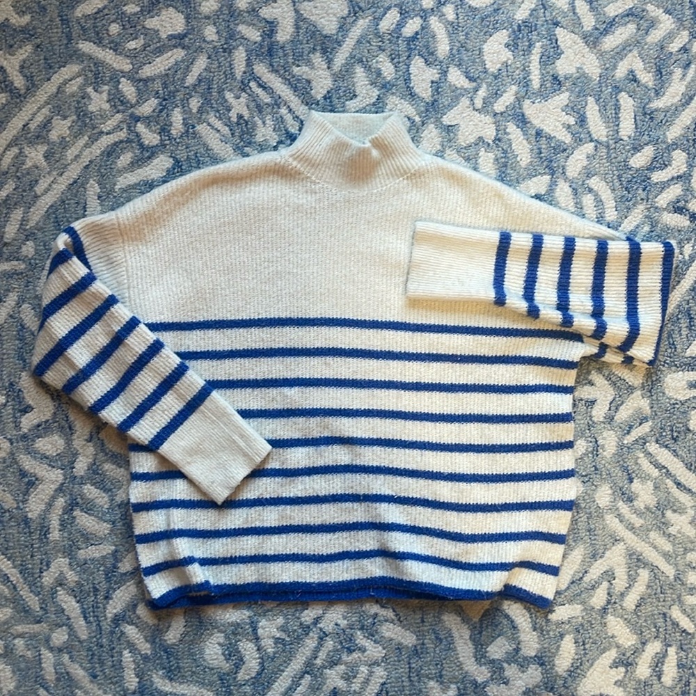 Vero moda large striped mock neck sweater.